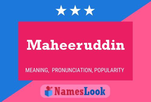 Maheeruddin Name Poster