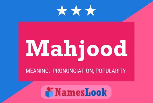 Mahjood Name Poster