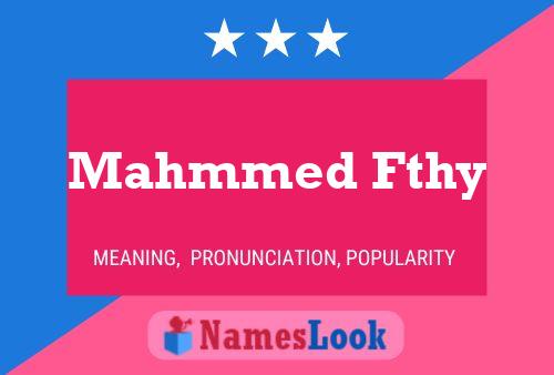 Mahmmed Fthy Name Poster