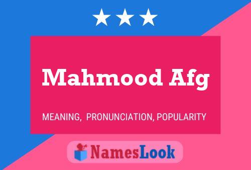 Mahmood Afg Name Poster