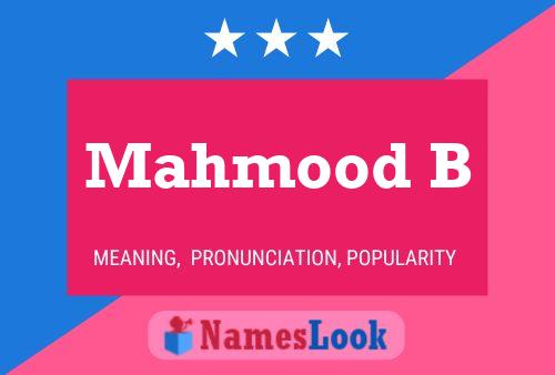 Mahmood B Name Poster