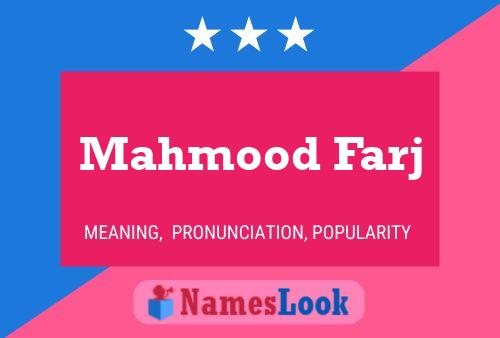 Mahmood Farj Name Poster