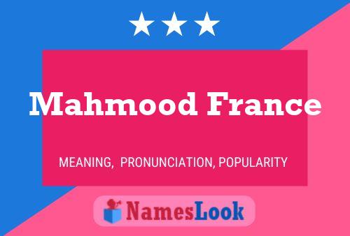 Mahmood France Name Poster