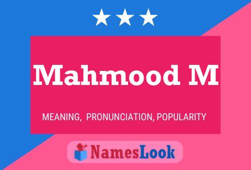 Mahmood M Name Poster