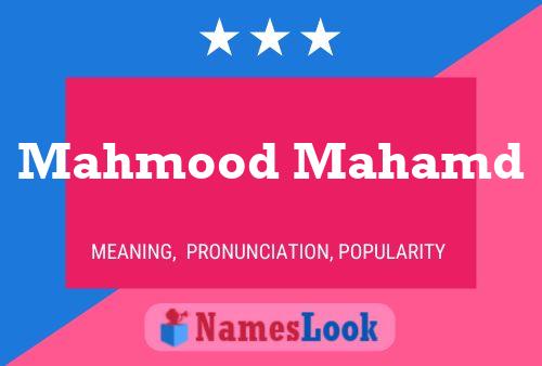 Mahmood Mahamd Name Poster