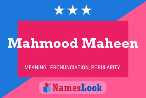 Mahmood Maheen Name Poster