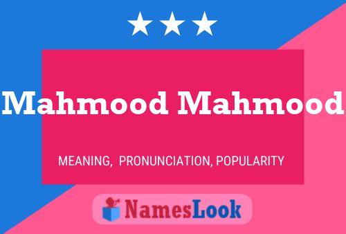 Mahmood Mahmood Name Poster