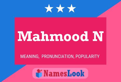 Mahmood N Name Poster