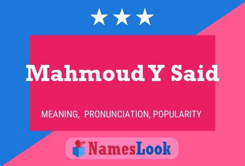 Mahmoud Y Said Name Poster