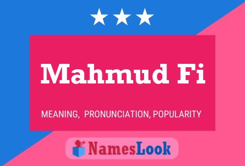 Mahmud Fi Name Poster