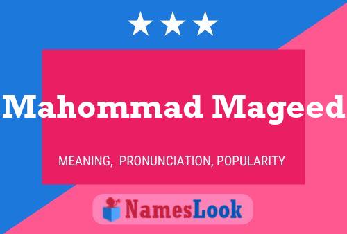 Mahommad Mageed Name Poster