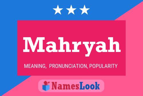 Mahryah Name Poster