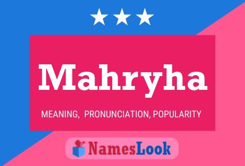 Mahryha Name Poster