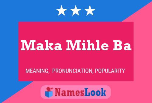 Maka Mihle Ba Name Poster