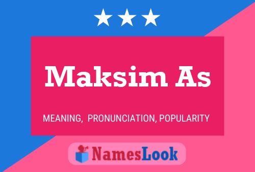 Maksim As Name Poster