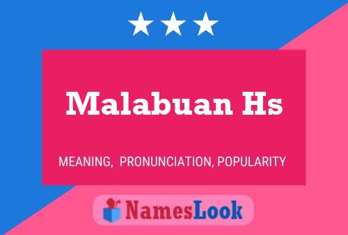 Malabuan Hs Name Poster