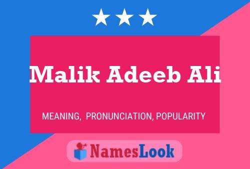 Malik Adeeb Ali Name Poster