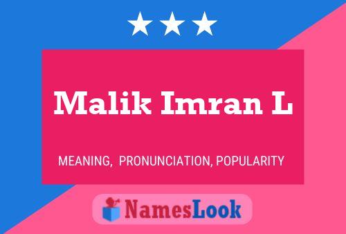 Malik Imran L Name Poster