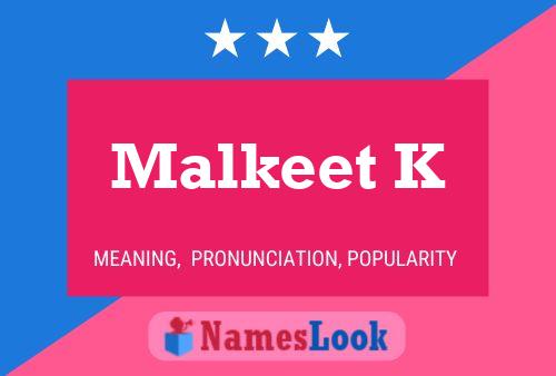 Malkeet K Name Poster