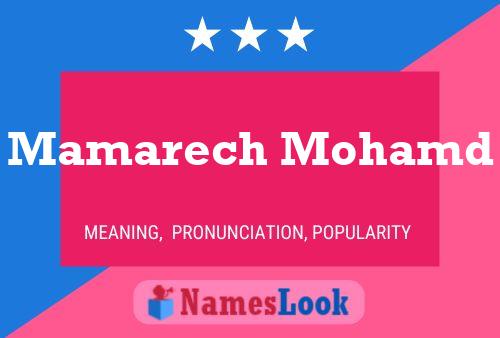 Mamarech Mohamd Name Poster