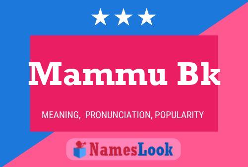 Mammu Bk Name Poster