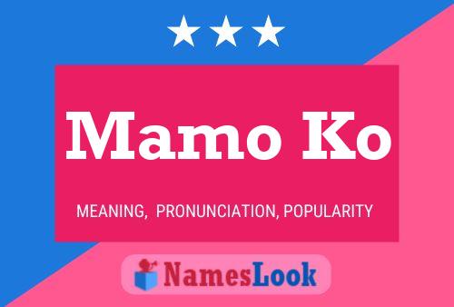 Mamo Ko Name Poster