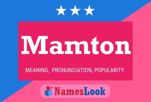 Mamton Name Poster