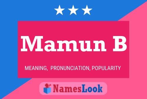 Mamun B Name Poster