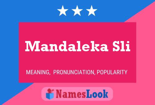 Mandaleka Sli Name Poster