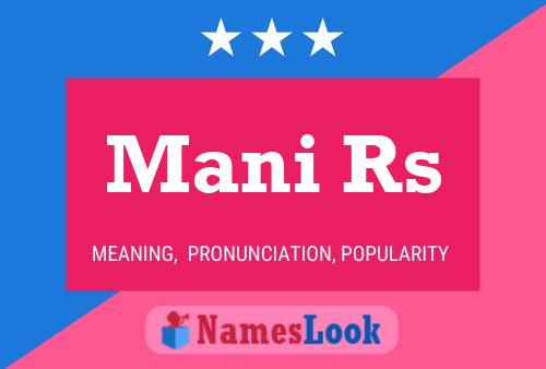 Mani Rs Name Poster