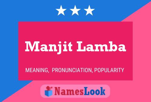 Manjit Lamba Name Poster