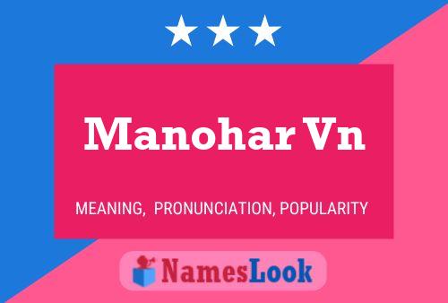 Manohar Vn Name Poster