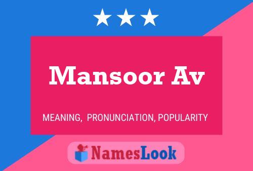 Mansoor Av Name Poster