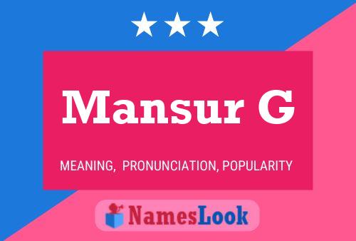 Mansur G Name Poster