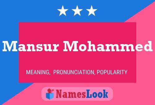 Mansur Mohammed Name Poster