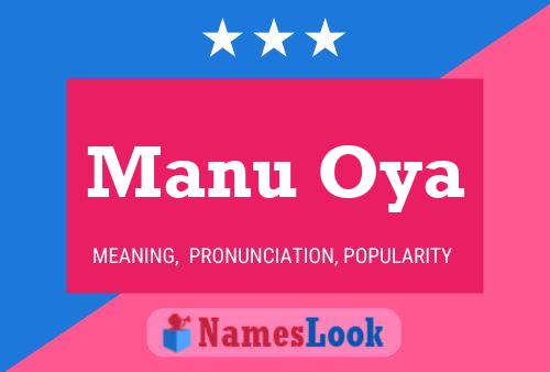 Manu Oya Name Poster