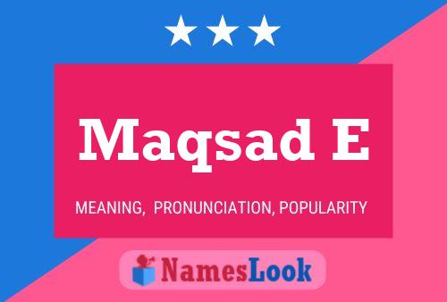 Maqsad E Name Poster