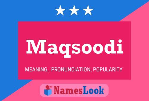 Maqsoodi Name Poster