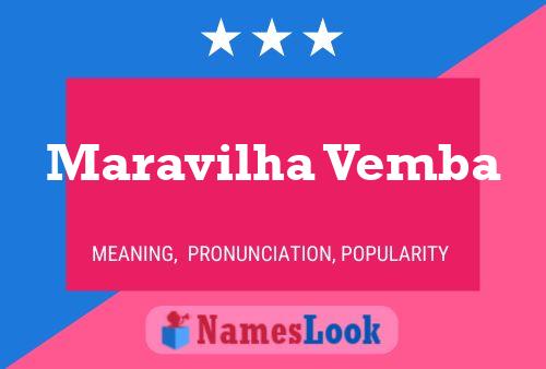 Maravilha Vemba Name Poster