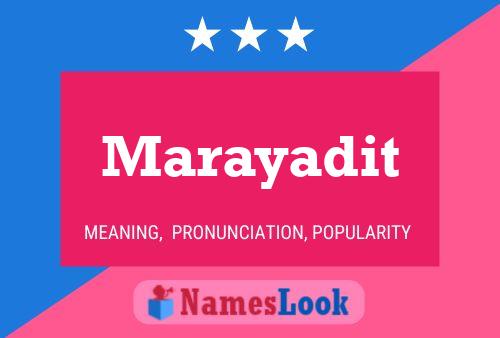 Marayadit Name Poster