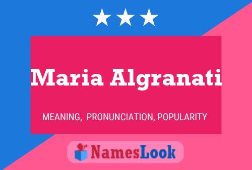 Maria Algranati Name Poster