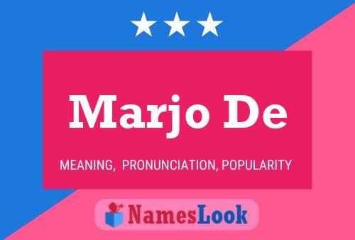 Marjo De Name Poster