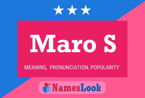 Maro S Name Poster