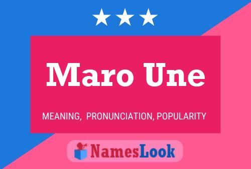 Maro Une Name Poster