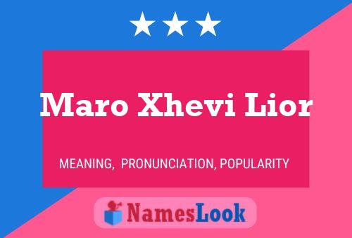 Maro Xhevi Lior Name Poster