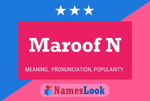 Maroof N Name Poster