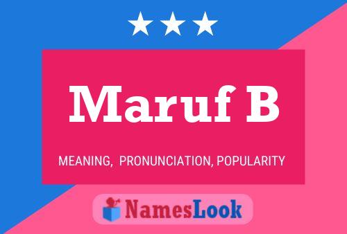 Maruf B Name Poster