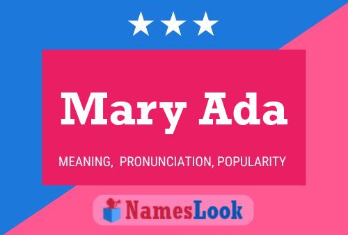 Mary Ada Name Poster