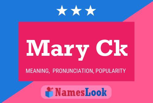 Mary Ck Name Poster