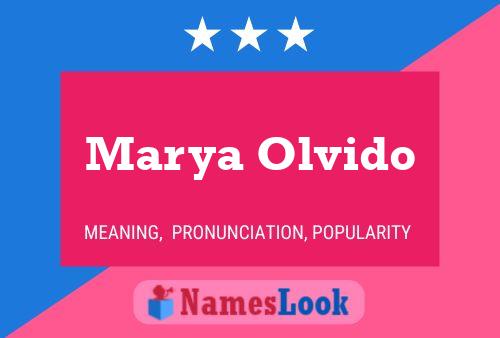 Marya Olvido Name Poster